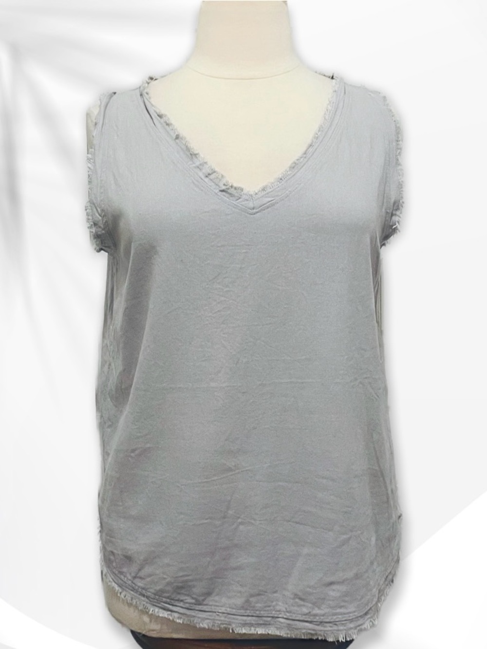 Zenana Linen Blend Tank Sz XL